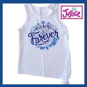 JUSTICE “Wild & Free Forever” Self Tie Tank Top